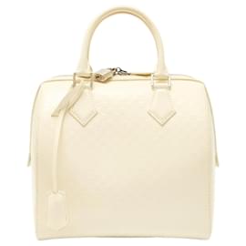 Louis Vuitton-Louis Vuitton Damier Facette Leather Speedy Cube MM Handbag-White
