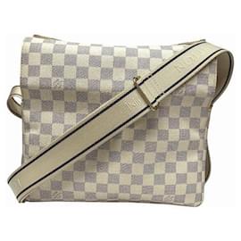 Louis Vuitton-Louis Vuitton Naviglio Damier Azur Shoulder Bag-White