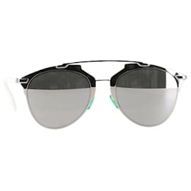 Dior-Dior Reflected Aviator Sunglasses in Silver Metal-Silvery,Metallic