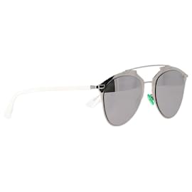 Dior-Dior Reflected Aviator Sunglasses in Silver Metal-Silvery,Metallic