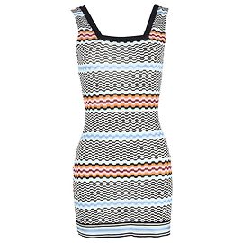 Missoni Square Neck Chevron Mini Dress in Multicolor Polyester Multiple colors