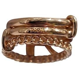 Dior- Dior Trio Embellished Ring in Gold Metal-Golden,Metallic