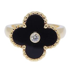 Van Cleef & Arpels-Bague en onyx et diamants Alhambra de Van Cleef & Arpels-Doré,Métallisé
