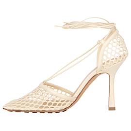 Balenciaga-Bottega Veneta Stretch lace-up sandal-Brown,Beige