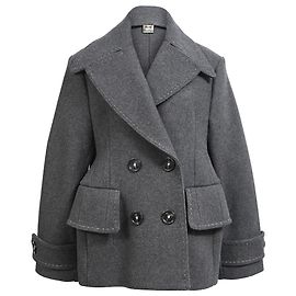 Acne Studios Cheye Melton Coat in Grey Wool Grey