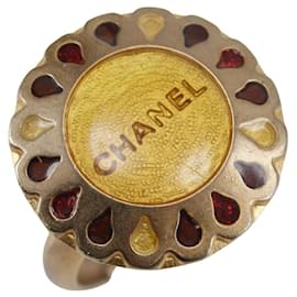 Chanel-Chanel Flower Motif Ring-Golden,Metallic