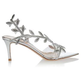 GIANVITO ROSSI SANDALS 38.5 NEW Silvery