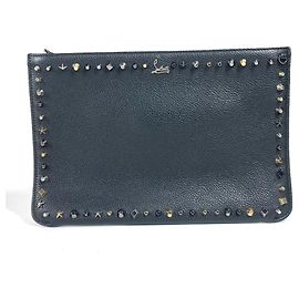 Clutch in pelle nera Christian Louboutin Nero