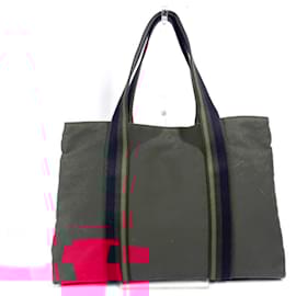 Hermès-Sac Tote HERMES Troca Horizontal MM-Noir,Rouge