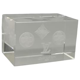Louis Vuitton-LOUIS VUITTON Paper Weight Glass Clear LV Auth 121487-Other
