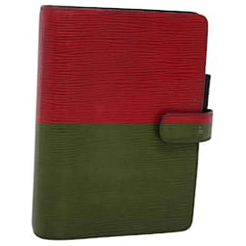 Louis Vuitton-LOUIS VUITTON Epi Agenda MM Day Planner Cover Red R20047 LV Auth hk2551-Red