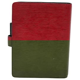 Louis Vuitton-LOUIS VUITTON Epi Agenda MM Day Planner Cover Red R20047 LV Auth hk2551-Red