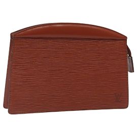 LOUIS VUITTON Trousse Crete Epi Pouch Marron M48403 LV Auth th5942 Marron