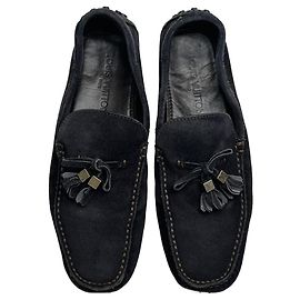 Vintage Louis Vuitton Suede Loafer black Black