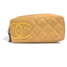 Make-up-Täschchen Chanel Cambon Line CC Coco Mark Beige