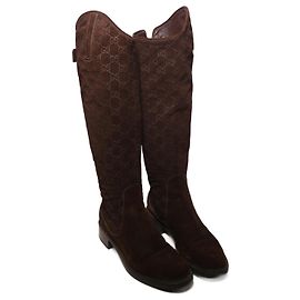 Botas Gucci de ante marrón Castaño