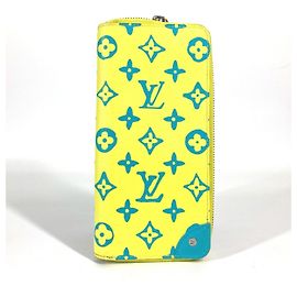 Louis Vuitton Monogram Playground Zippy Wallet Blue Yellow