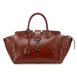 Yves Saint Laurent Saint Laurent Downtown Cabas Leather Handbag Brown