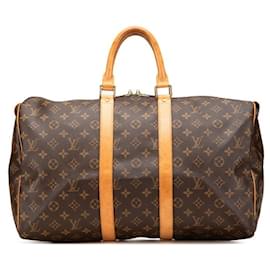 Louis Vuitton-Louis Vuitton Keepall 45 Monogram Boston Bag-Brown