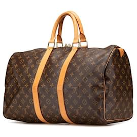 Louis Vuitton-Louis Vuitton Keepall 45 Monogram Boston Bag-Brown