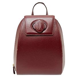 Mochila de couro da linha Must da Cartier Marrom