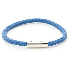 Hermès-Bracelet en cuir et acier inoxydable Goliath d'Hermès-Bleu