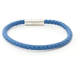 Hermès-Bracelet en cuir et acier inoxydable Goliath d'Hermès-Bleu