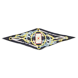 Hermès-Foulard en soie Hermès Losange Nano Heart Queen-Bleu