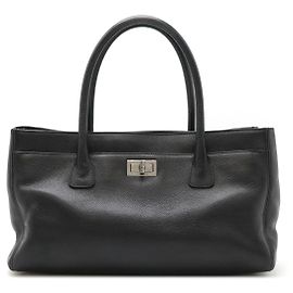 Chanel 2.55 Executive Line Leather Tote Bag Black