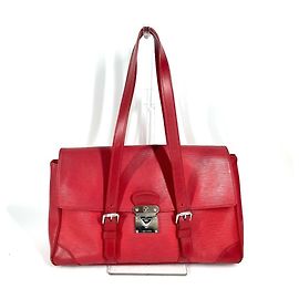 Louis Vuitton Epi Segur MM Shoulder Tote Bag Red
