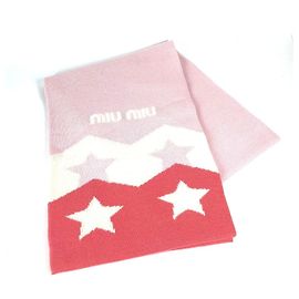 Xale de lã Miu Miu em rosa e branco Rosa Branco