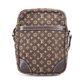 Bolso Pochette Mini Lin Monograma Louis Vuitton Castaño