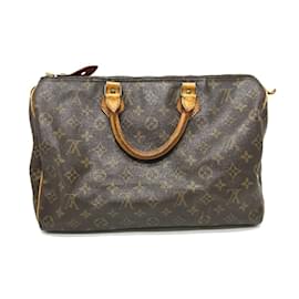 Louis Vuitton-Louis Vuitton Monogram Speedy 35 Tote Bag-Brown