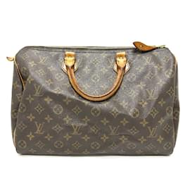 Louis Vuitton-Louis Vuitton Monogram Speedy 35 Tote Bag-Brown