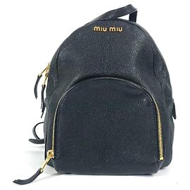 Miu Miu Logo Bag Backpack Black