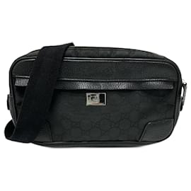 Gucci-Gucci 336672 GG Nylon Body Bag-Black