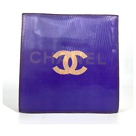 Bolsa de ombro de corrente dupla Chanel Hologram CC Coco Mark Roxo