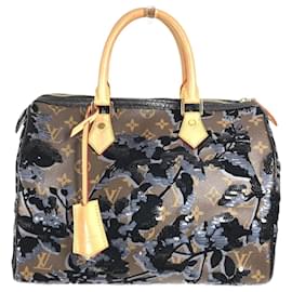 Louis Vuitton-Louis Vuitton Monogram Fleur de Ge Speedy 30 Mini Boston Bag-Brown,Black