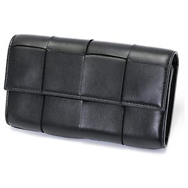 Bottega Veneta Cassette Large Flap Wallet Black