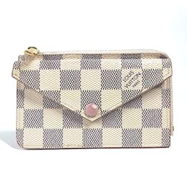 Louis Vuitton-Louis Vuitton Damier Azur Coin Purse-Pink,White