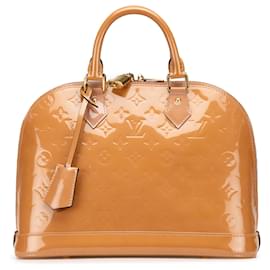 Louis Vuitton-Louis Vuitton Brown Monogram Vernis Alma PM-Brown,Caramel