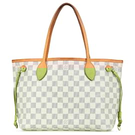 Louis Vuitton-Louis Vuitton White Damier Azur Neverfull PM-White