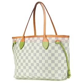 Louis Vuitton-Louis Vuitton White Damier Azur Neverfull PM-White
