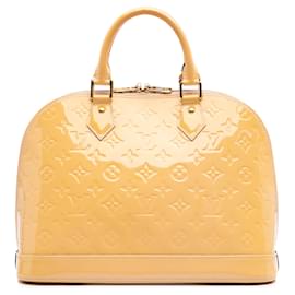 Louis Vuitton-Louis Vuitton Brown Monogram Vernis Alma PM-Brown,Beige
