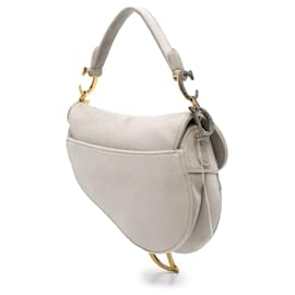 Dior-Dior Gray Mini Velvet Crystal Embellished Saddle-Brown