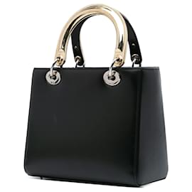 Dior-Dior Black Medium Calfskin Patch Embellished Lady Dior-Black
