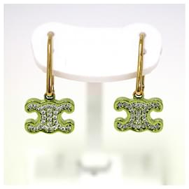 Céline-Celine Triomphe Drop Earrings-Silvery