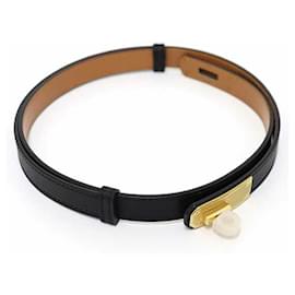 Hermès-Hermes Kelly C Stamp Belt-Black