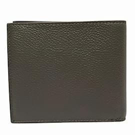 Balenciaga-Carteira dobrável em couro cinza Balenciaga para homens-Marrom