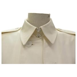 Burberry-BURBERRY LONDON TRENCH COAT LONG WATERPROOF BELT COTTON COAT SIZE 38 M-Cream